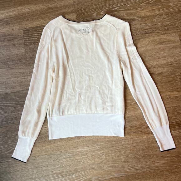 Rag & Bone Adriana Eyelet Border Black Trim Jumper Sweater - Picture 8 of 10